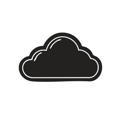 Fototapeta premium Minimalist Hand Drawn Black Cloud Icon Weather Forecast or Data Storage Symbol