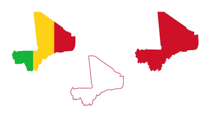 Set of mali  map isolated on white background, illustration design © AA Collection