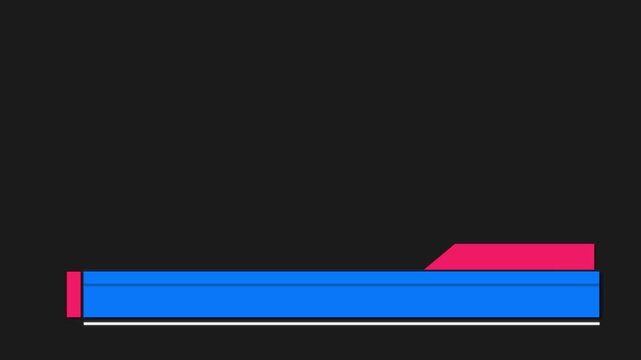 Colorful simple minimalistic lower third animation in UHD. Empty lower third for custom messages text animated ready to use. simple lower third vanishing in 3840x2160 title strap infographic. 