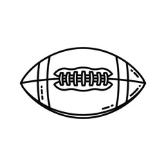 Outline of an american football, isolated on a