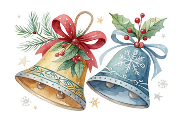Watercolor Festive bell vector illustration