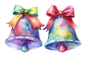 Watercolor Festive bell vector illustration isolated on white background