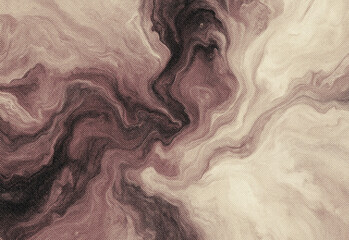 Abstract marbled texture in warm beige and brown tones with flowing fluid patterns and soft gradients, a versatile decorative background for design projects, textiles and packaging