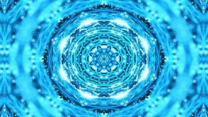 mandala circle flower with blue water effect - Powered by Adobe