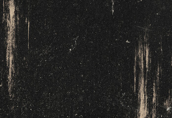 Textured black grunge background with distressed scratches and speckled surface, ideal for design projects, digital art backdrops, moody branding, and vintage style visuals.