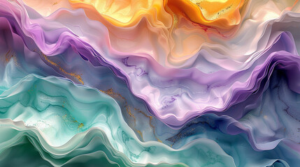 Abstract, vibrant, wavy, colorful, textured, flowing, layered, fluid, dynamic, marble, pattern, design, background.
