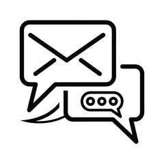 Email and chat message icons, communication concept