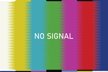 Tv screen no signal vector. Technical Difficulties screen tv color bars . Vector illustration. eps 10