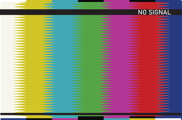Tv screen no signal vector. Technical Difficulties screen tv color bars . Vector illustration. eps 10