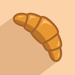 croissant simple icon, vector illustration 