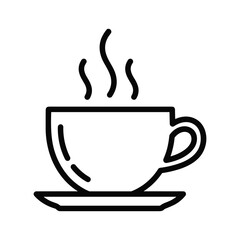 Steaming cup of coffee on a saucer, representing warmth and relaxation