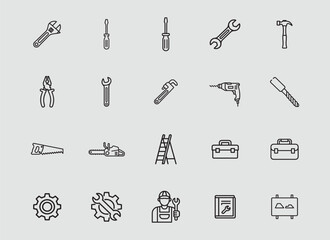 Facility and Infrastructure Outline Icons for Building Systems