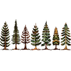 Obraz premium My beautiful hand drawn Watercolor illustration, simple flat green forest canopy isolated on a white background, illustration, AI painting design, vector set, eps format design, simple painting