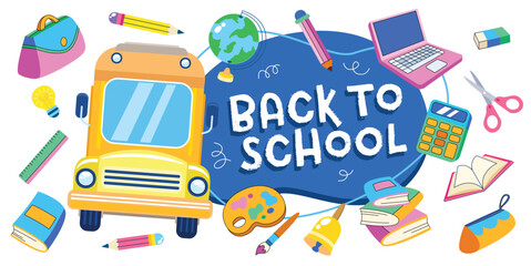 Naklejka premium Cute back to school doodle element vector illustration