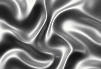 Close up of luxurious satin fabric with flowing folds and soft highlights in grayscale, showcasing smooth texture and elegant draping for fashion backgrounds and design ideas