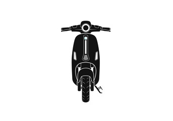 Fototapeta premium Black scooter viewed from the front with detailed design elements 