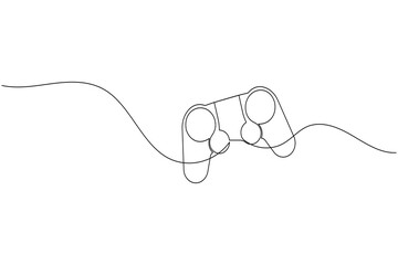Simple single line art showing a modern video game console joystick