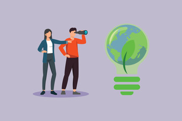 sustainability businesses green earth. sustainability Businesses concept. colored flat vector illustration isolated