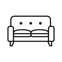 Simple line drawing of a sofa