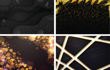 Elegant Black and Gold Abstract Backgrounds
