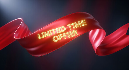 A glowing red ribbon unfurls with the words 'Limited Time Offer' in gold lettering.