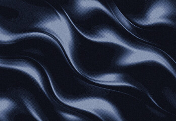 Fototapeta premium Close-up abstract texture of deep navy velvet fabric with flowing wave ridges and subtle speckled highlights, conveying luxury, movement, and contemporary elegance for visuals
