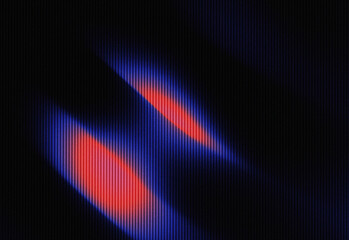 Abstract neon light streaks in vivid red and electric blue across a deep black background, creating a dynamic cinematic texture ideal for tech, digital art, and modern design