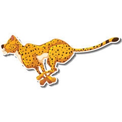 Cheetah In Motion With Spots And Tail Running Across A Transparent Background