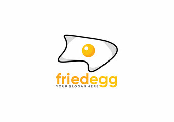 fried egg illustration icon vector logo template