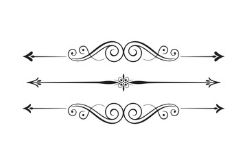 Elegant decorative flourishes and dividers with ornate swirls and arrows