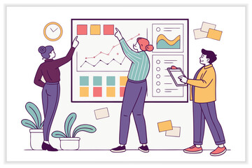 Business Teamwork Illustration Set Collaboration, Office Meeting, Leadership, and Corporate Success Concepts