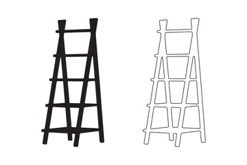 Two trellis designs for climbing plants one solid black one outline