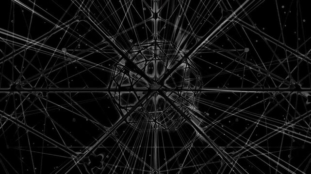 Abstract Monochrome Symmetry &ndash; Minimal 4K Kaleidoscope VJ Loop