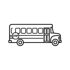 Outline of a school bus with a stop sign on the side