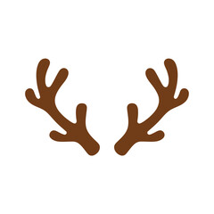 Brown antlers on a white background symbolizing christmas and winter holidays