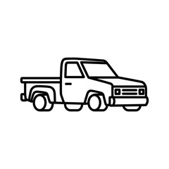Line art illustration of a classic pickup truck