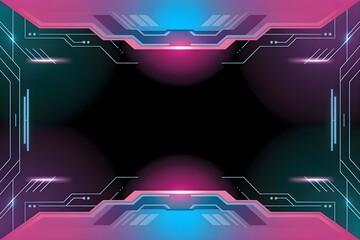 A futuristic neon cyberpunk border glowing with an intense magenta and teal color palette.