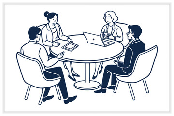 Business Teamwork Illustration Set Collaboration, Office Meeting, Leadership, and Corporate Success Concepts
