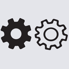 gears silhouette vector art illustration, set of gears
