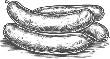 Frankfurter sausage illustration isolated on transparent background. Vector graphics