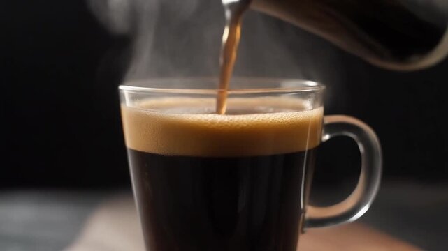 Eingie&szlig;ender schwarzer Kaffee