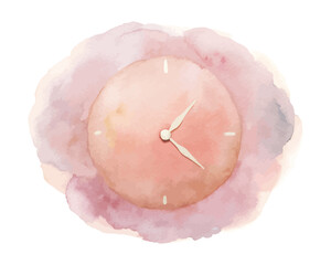 Watercolor clock vector illustration 