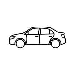 Simple line drawing of a sedan car
