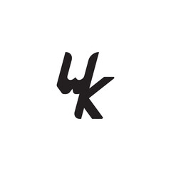 Unique minimalist overlaping WK Initial Bold Logo Alphabet Monogram Simple Design