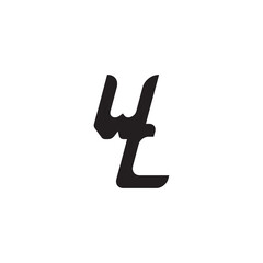Unique minimalist overlaping WL Initial Bold Logo Alphabet Monogram Simple Design