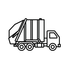 Outline illustration of a garbage truck