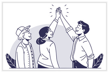 Business Teamwork Illustration Set Collaboration, Office Meeting, Leadership, and Corporate Success Concepts