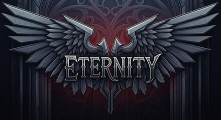 Epic winged emblem symbolizing eternal power and dark fantasy