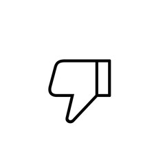 Thumb down outline icon. Dislike, disapproval, or bad rating symbol