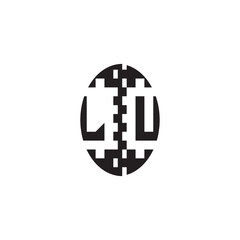 Pixel Logo Concept Bold Unique Design LU Monogram Initial Alphabet Alphabet